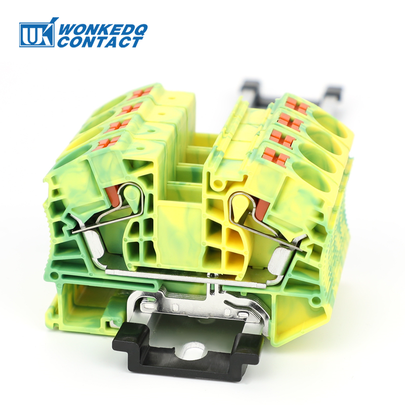 Push Fit Connector - PT16-PE アースモジュラー Din レール端子台、16mm² 電気ケーブルワイヤコネクタ、アースプッシュイン端子 PT