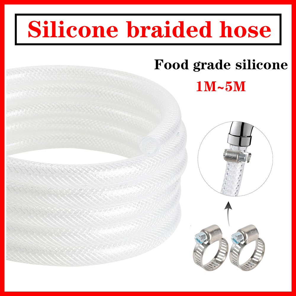 Flexible Hose Braided - 透明PVCビニールチューブ,高圧編組ビニールチューブ,フレキシブル,頑丈な強化ビニールホース,BPAフリー,無毒