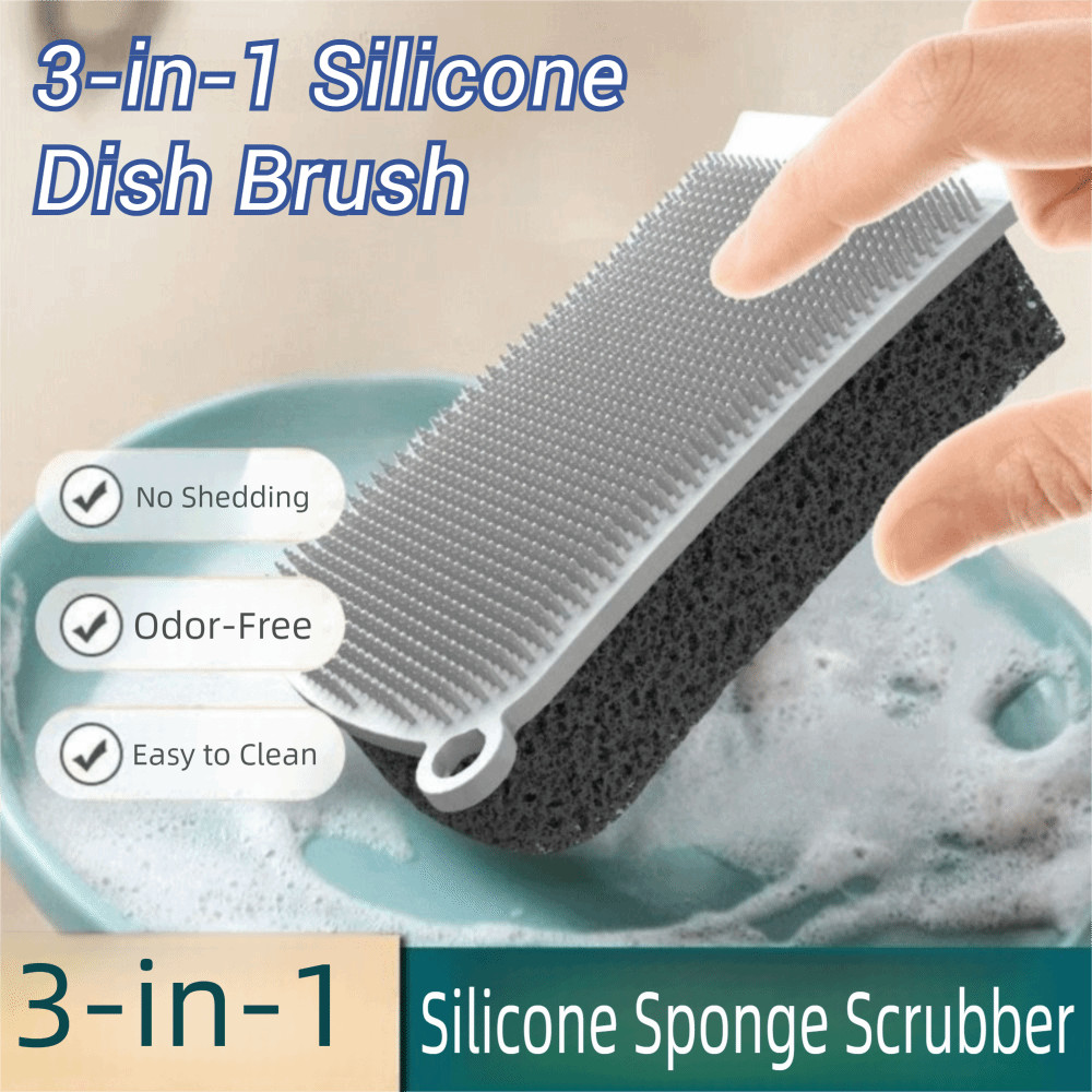 Silicone Tap Washer - 3-in-1シリコンスポンジブラシポットワイパー食器洗いクリーニングツール