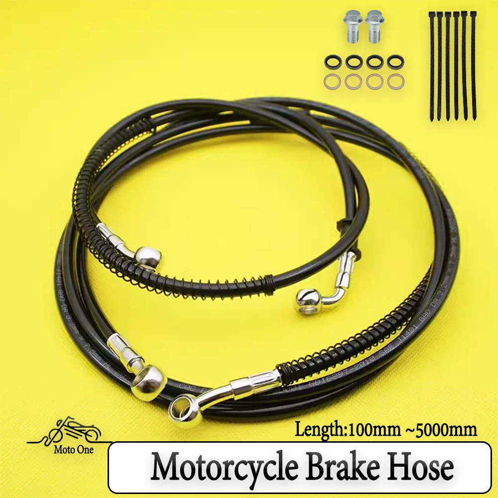 Flexible Hose Braided - 油圧ラインバイクサスペンションホース,強化ステンレス鋼編組ホース,M10 banjo,28 °-28 °-90 °, 10cm-500cm