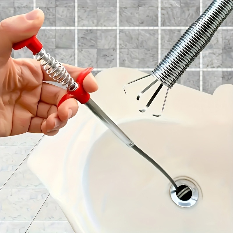 Drain Pipe Clip - 1個入り下水道浚渫器、トイレ詰まり解消ツール - 家庭用トイレ浚渫器、4つの爪付きエキスパートクローラー式下水道浚渫器、パイプ浚渫器、排水管リサイクル用フレキシブルハンドル、ゴミ拾い用ゴミクリップ、家庭用シンク、排水口、トイレ、レストランやホテルのシンク用浚渫クリップ