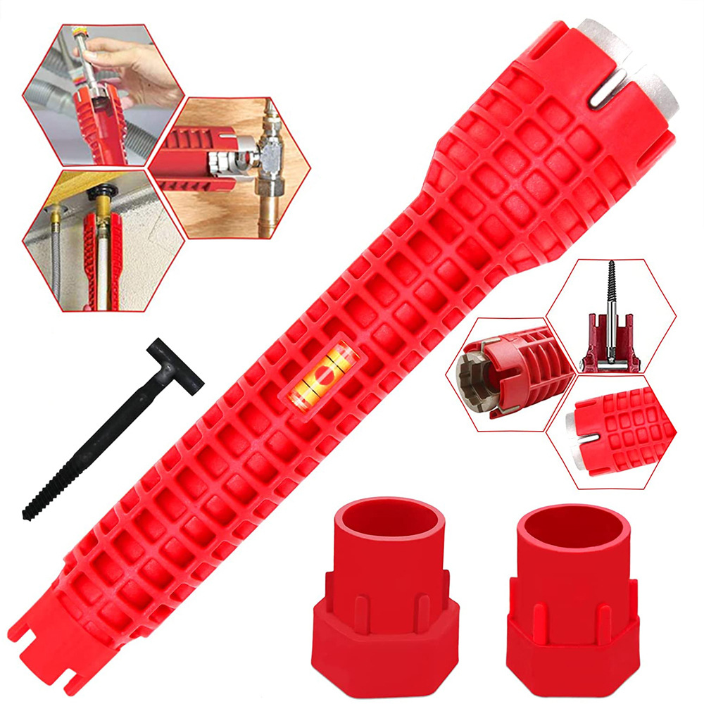 Pipe Freeze Spray - 3ヘッドレッドシンクレンチ8-in-1ネジ取り外し給湯器水道管ソケットレンチハンドツールセット