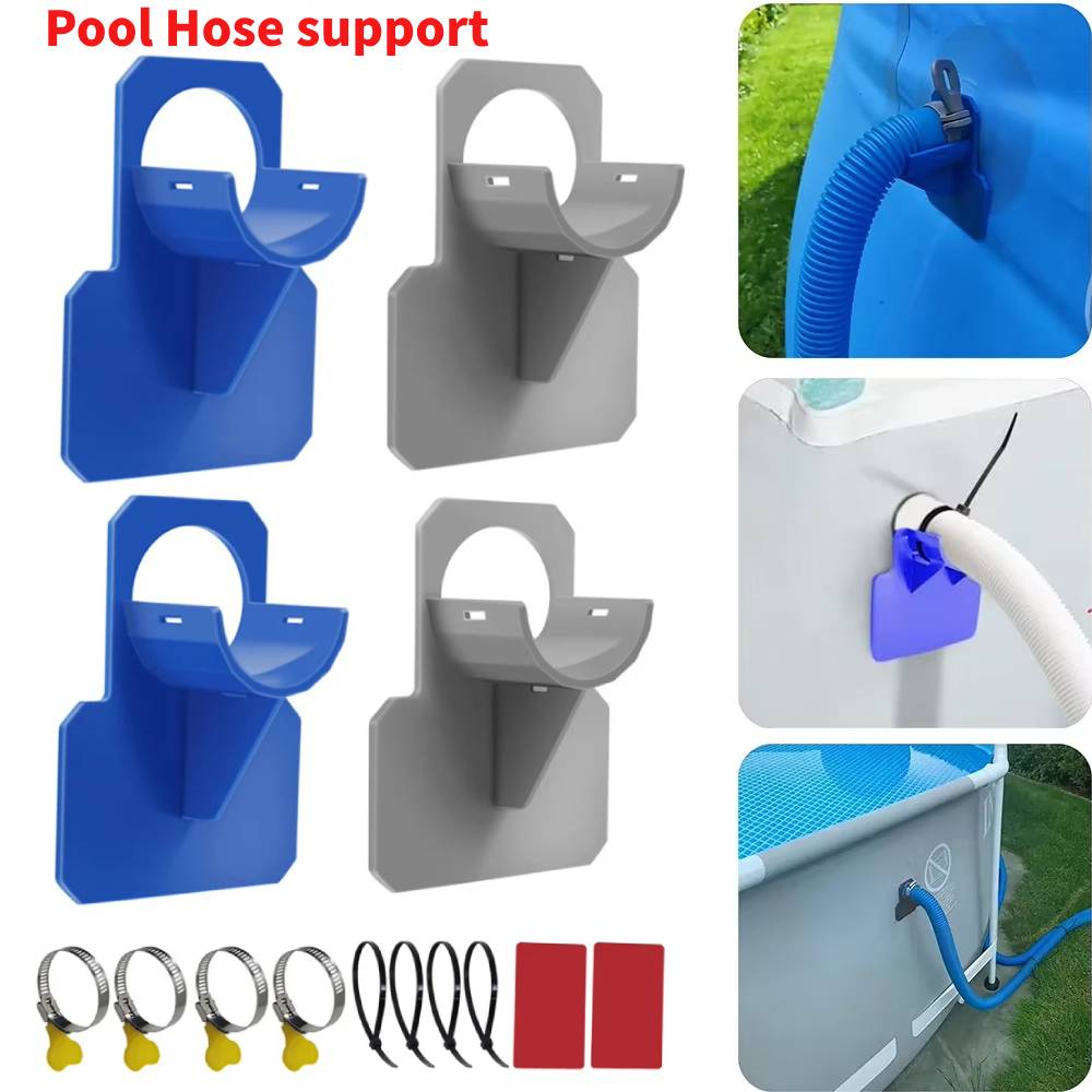 Plastic Pipe Clip - 2 個のスイミングプールパイプ固定ホルダーサポート Intex 地上プール 30-38 ミリメートルホース出口マウントブラケットとタイクランプ