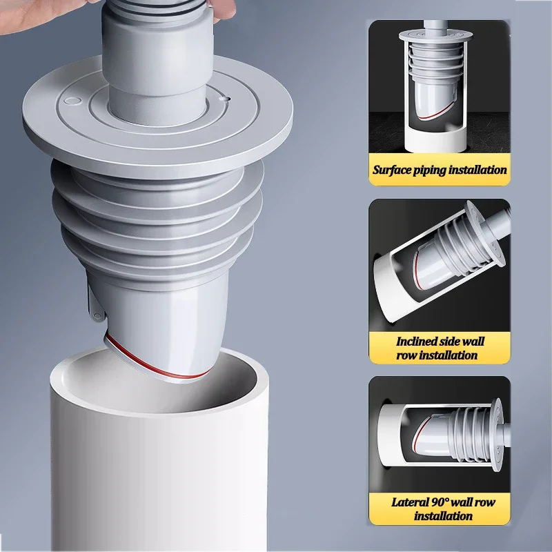 Drain Pipe Clip - シリコン製バスルームシールリング,キッチンシンク,下水道パイププラグ,洗濯機,防臭,排水コネクタ,ストッパー