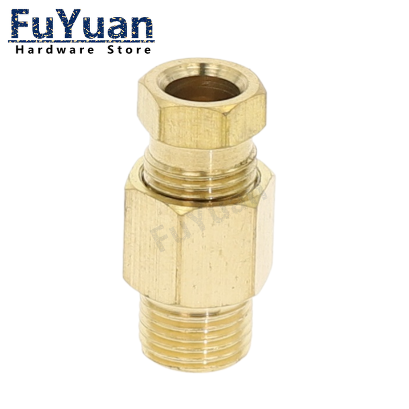 Compression Fitting Brass - 圧縮フェルールチューブ圧縮フィッティング4 6 8ミリメートルodチューブコネクタ工作機械潤滑真鍮オイルパイプ継手アダプタ