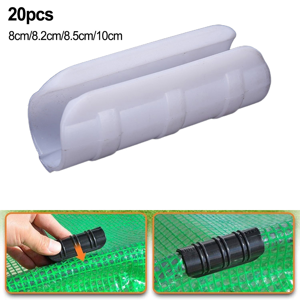 Plastic Pipe Clip - 20 個温室フレームフィルムバックルクリップ温室スナップクランプフィルムバックルクランプコネクタパイプクランプ園芸用品ツール