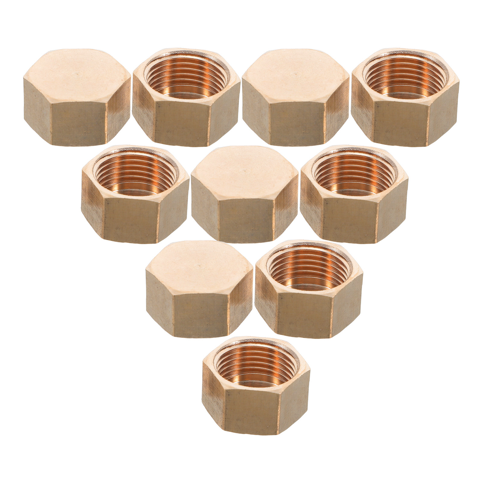 10個入り圧縮パイプキャップ真鍮製ネジ式継手ソケットプラグ銅 - Compression Fitting Brass のレビューと価格