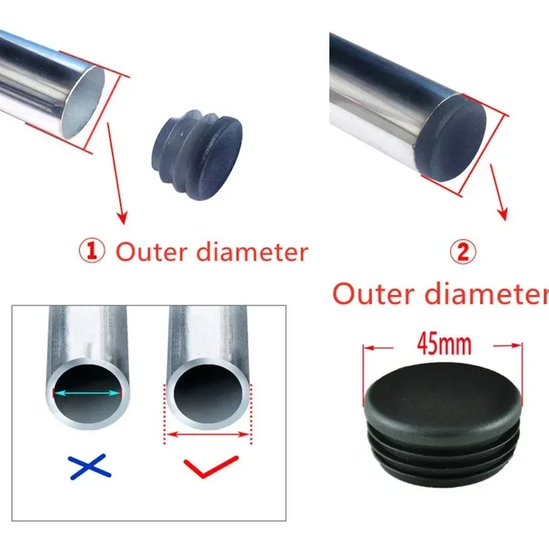 黒の丸管プラグ,プラスチック製ブランキングエンドキャップ,チ - Plastic Pipe Clip のレビューと価格