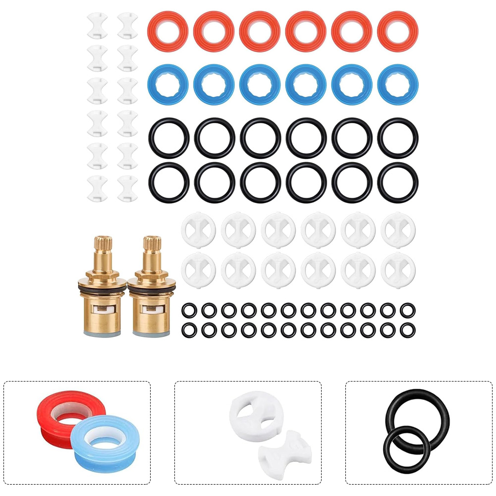 真鍮製タップカートリッジ2個パック、72種類のワッシャーとシ - Silicone Tap Washer のレビューと価格