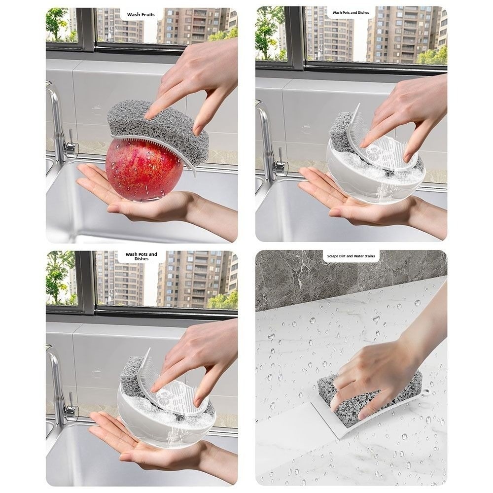 3-in-1シリコンスポンジブラシポットワイパー食器洗いクリ - Silicone Tap Washer のレビューと価格