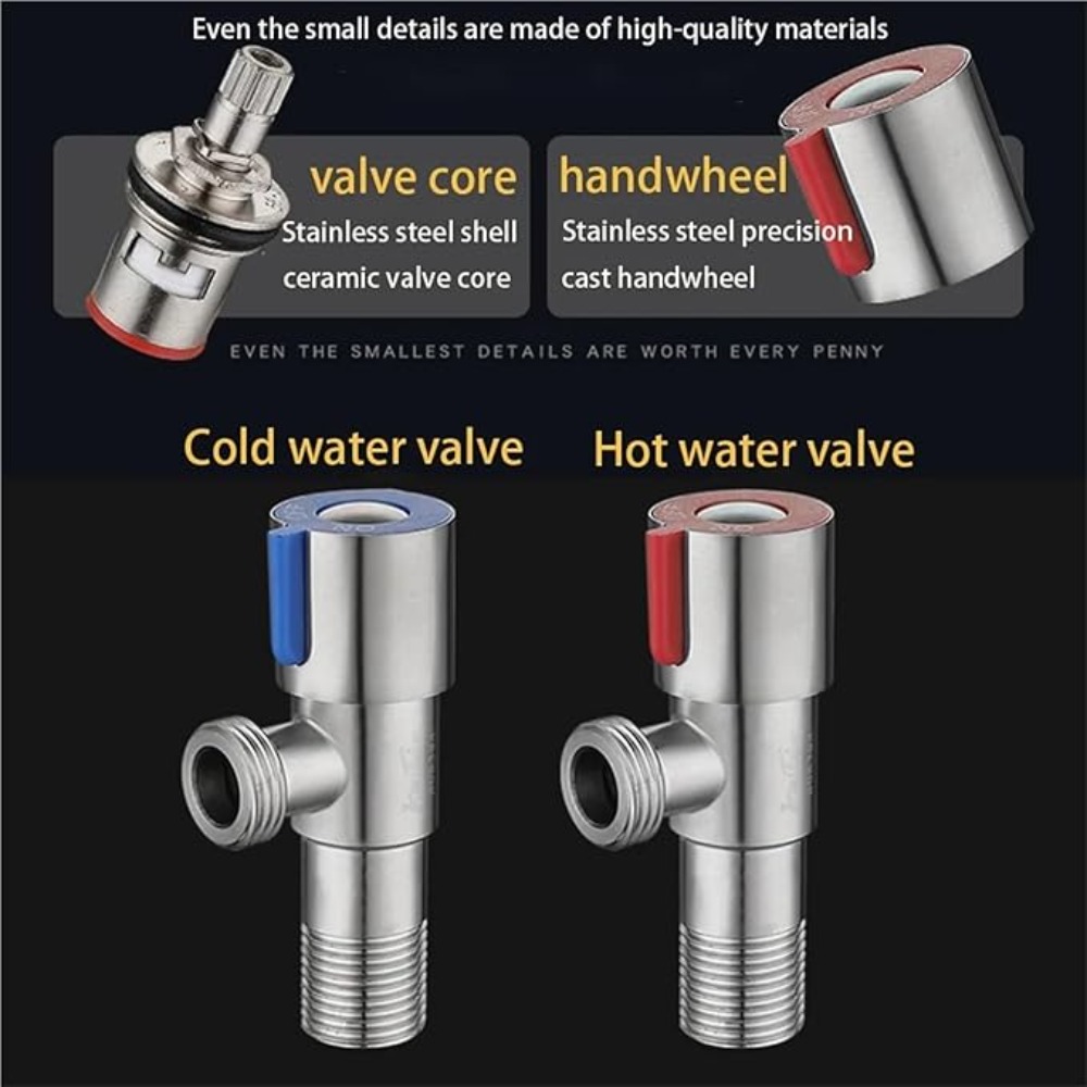 ステンレス鋼ホットコールド入口バルブトイレ充填アングルバルブ - Toilet Fill Valve のレビューと価格