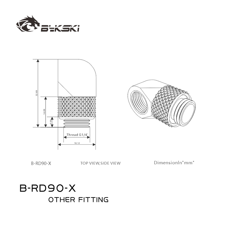 BYKSKI G1/4'' 90 度回転圧縮継手/水冷アダプ - Compression Fitting Brass のレビューと価格