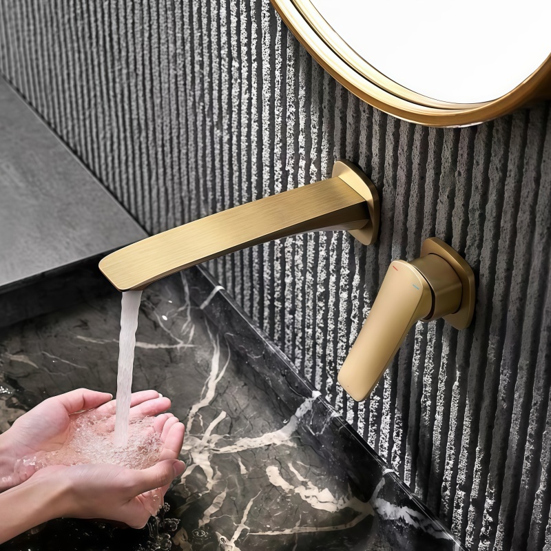 ゴールド隠し型浴室蛇口埋め込みカートリッジシンク蛇口洗面器ミ - Basin Mixer Cartridge のレビューと価格