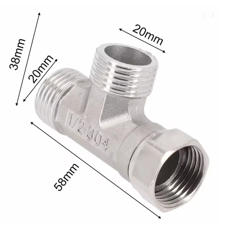 ステンレス鋼 T アダプター G1/2 インチ T バルブ分 - Shower Valve Cartridge のレビューと価格