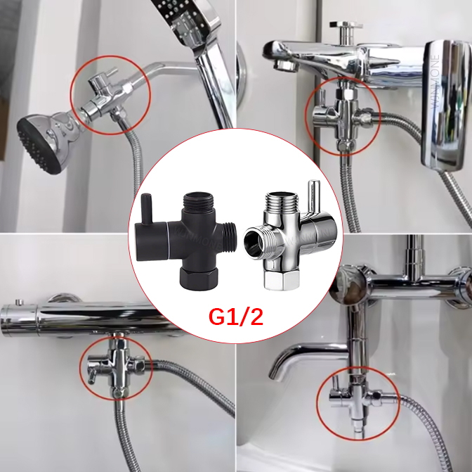 ブラックシルバー 3 ウェイ T アダプターダイバーターバル - Shower Valve Cartridge のレビューと価格