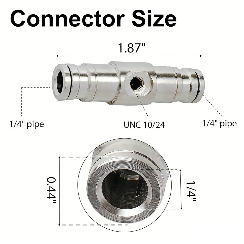 1/4インチ ニッケルメッキ真鍮製 プッシュ式接続金具 高圧 - Push Fit Connector のレビューと価格