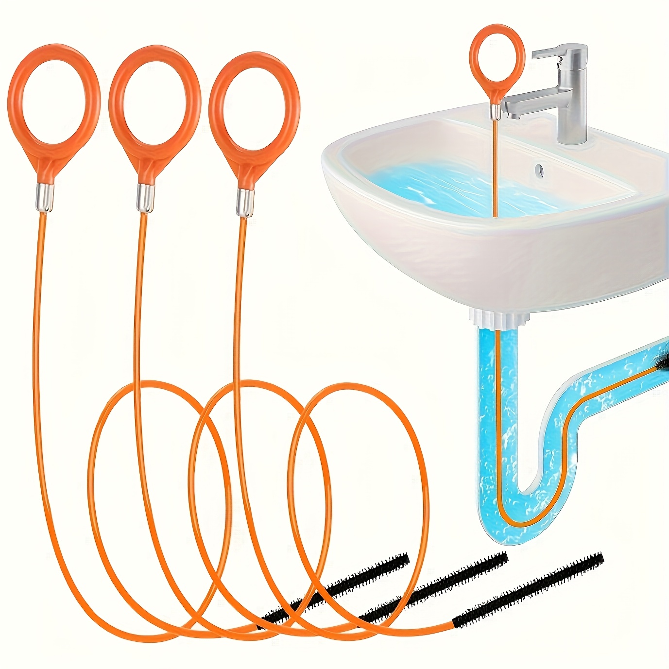 シンクの髪の毛除去ツール、柔軟で壊れにくい配管用スネーク排水 - Drain Snake Flexible のレビューと価格