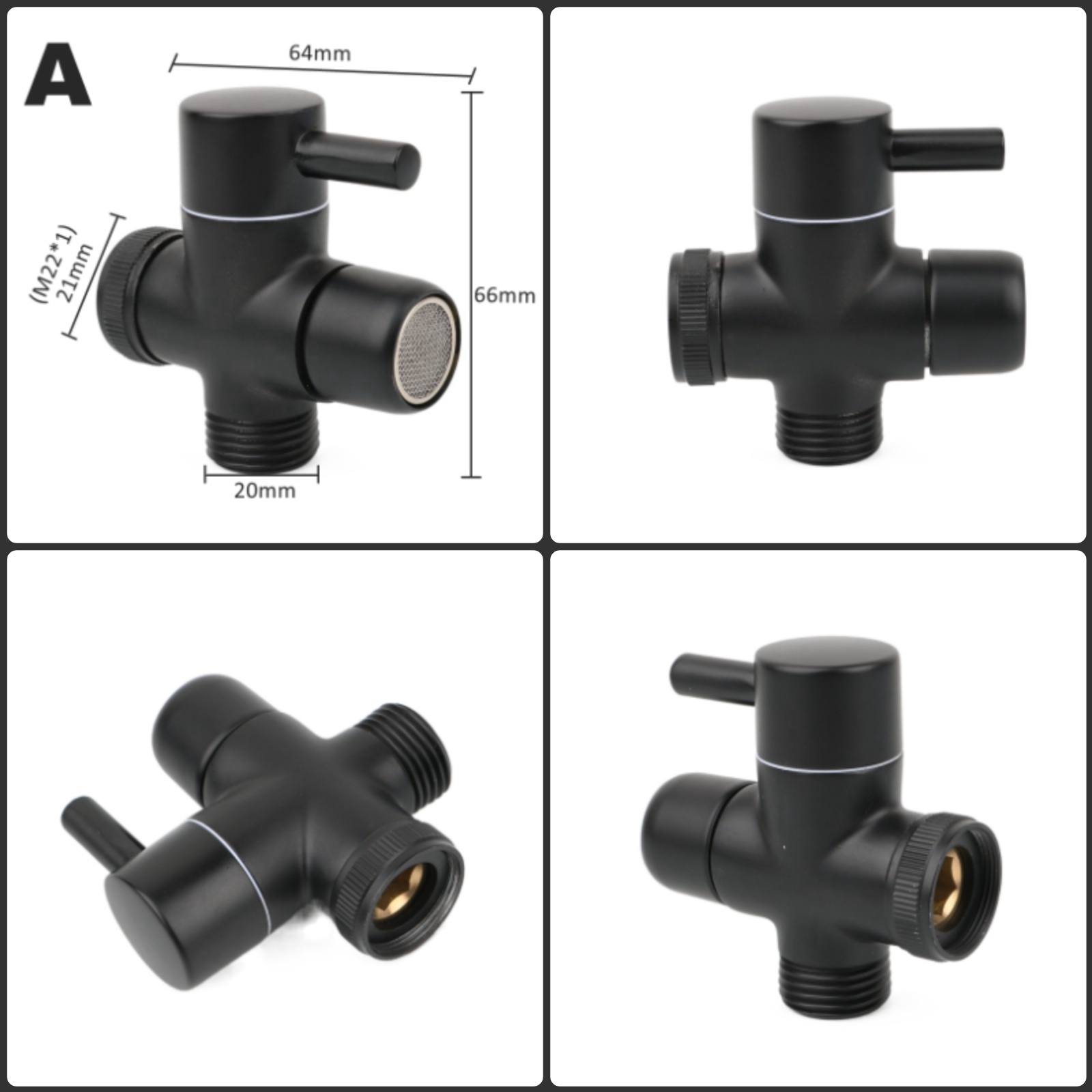 黒真鍮シャワーアームアダプター G1/2 ''G3/4 シャ - Shower Valve Cartridge のレビューと価格