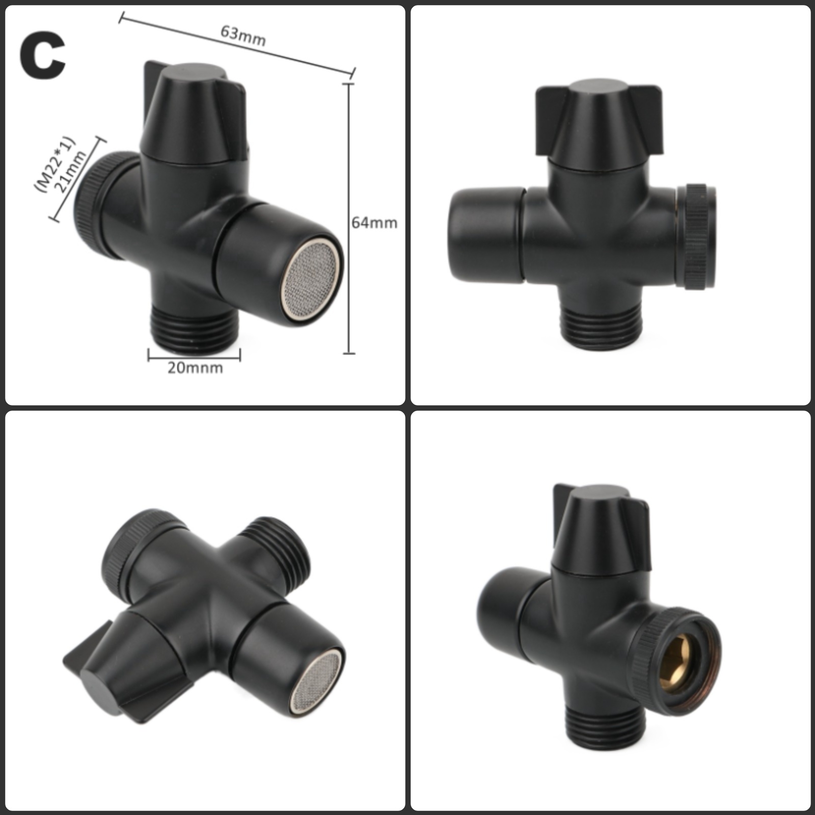 黒真鍮シャワーアームアダプター G1/2 ''G3/4 シャ - Shower Valve Cartridge のレビューと価格