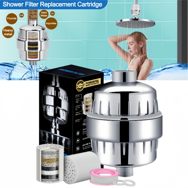 15/20 段階硬水用高出力シャワーヘッドフィルター交換可能 - Shower Valve Cartridge のレビューと価格