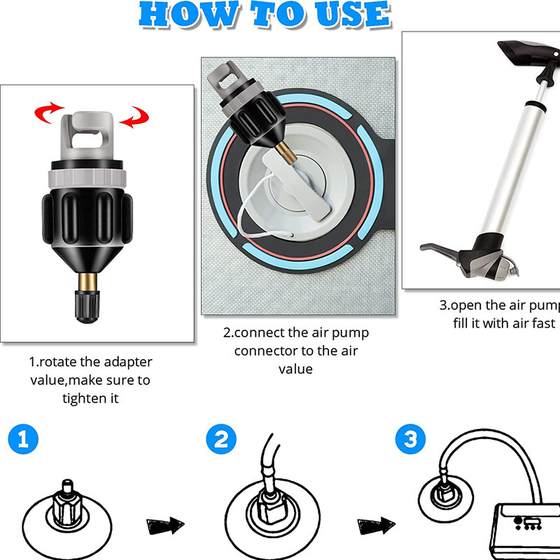 ユニバーサル SUP ポンプアダプターインフレータブルボート - Float Ball Valve のレビューと価格